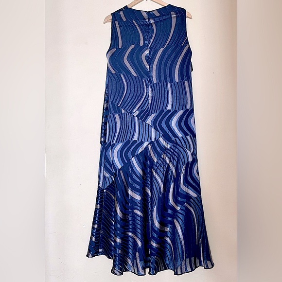 LAFAYETTE 148 New York Navy Patterned Maxi Dress - Picture 5 of 12